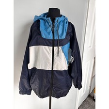 Reebok vintage Women's Windbreaker Jacket Full Zip Hooded Color Block Large