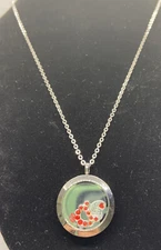 I Love My Dogs Fashion Pendant Silver Tone Paw Bone Heart Glass 3 Charms Locket