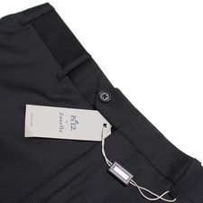 Zanella NWT Dress Pants Size 35 US Pn12 In Dark Blue Small Pattern 100 Wool