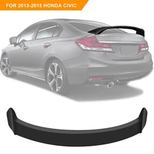 For 2013-2015 Honda Civic 4 Door Sedan SI Rear ABS Black Spoiler Wing