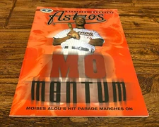 July 2001 Houston Astros Program Magazine Enron Field Moises Alou MO MENTUM