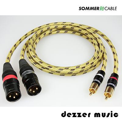 2x 0,75m Adapterkabel Classique H Gold / Sommer Cable / XLR Cinch male/High End