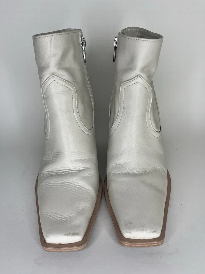 Botines Vince Camuto Amtinda Marfil Punta Cuadrada Tacón Apilado Para Mujer Talla 9.5M Foto 3 de 4
