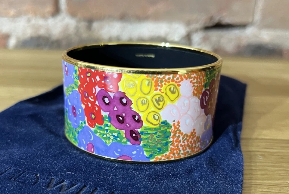 Brazalete FREY WILLE Floral Sinfonía Impresionista Flores Oro 24K Esmalte (Talla M) Foto 2 de 4