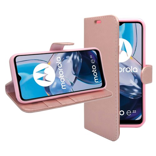 Funda protectora de cuero PU de cuero PU abatible folio billetera para libro billetera Motorola E22 - Imagen 20 de 48