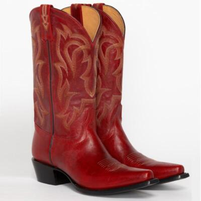 Mid Calf Boots Block Heel Pointed Toe Embroidered Womens  display picture 1