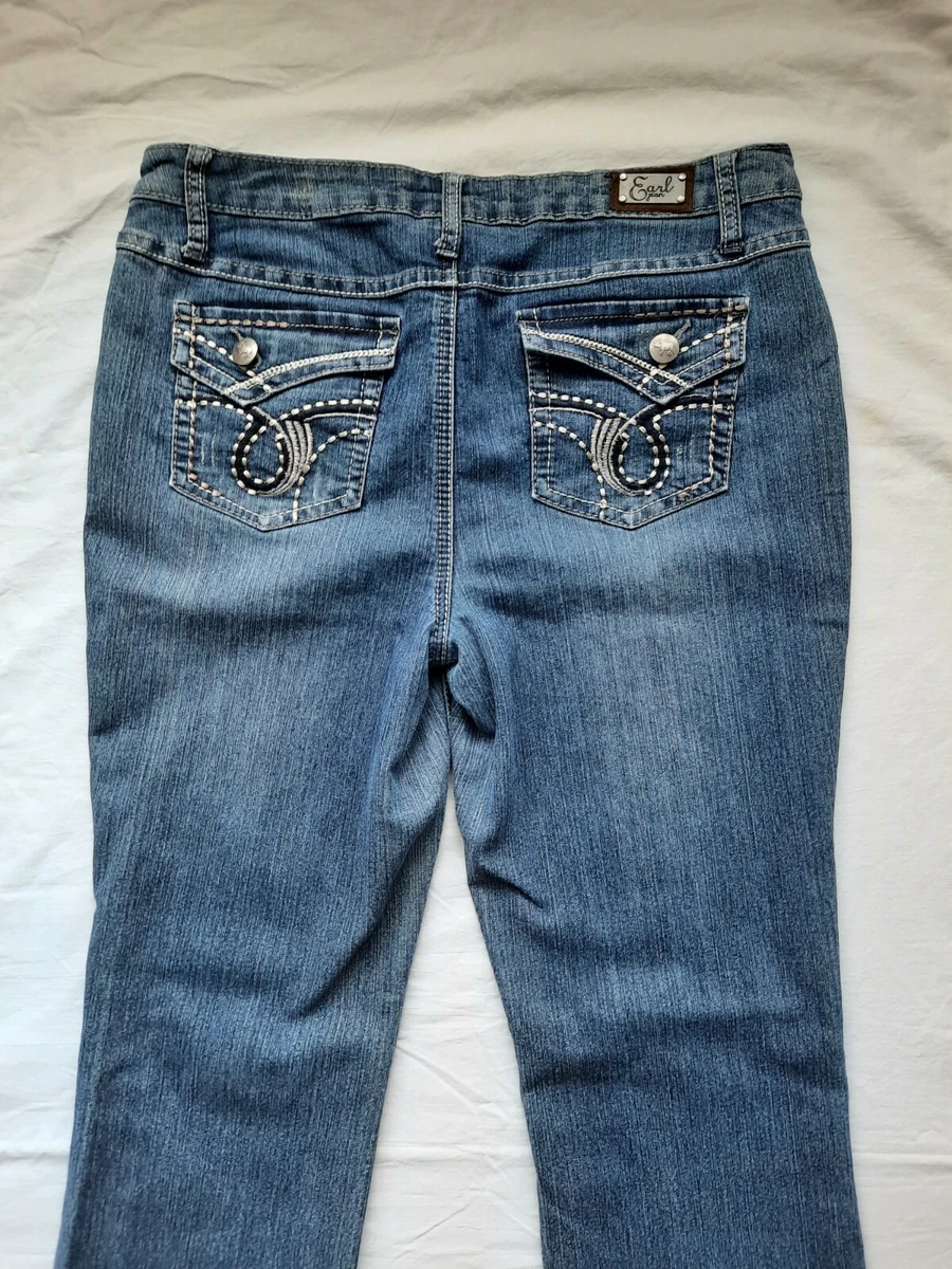 Earl Jean Women's Designer Blue Jeans Size 10 Boot Cut Western Denim Jeans