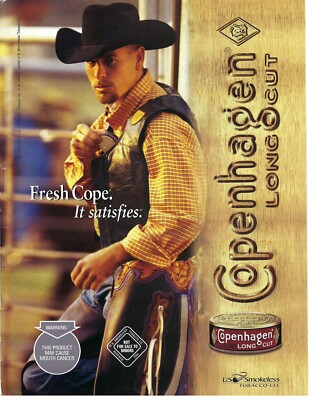 cowboy chewing tobacco 2002 Copenhagen Long Cut Chewing Tobacco Cowboy Vintage Magazine Print  Ad/Poster