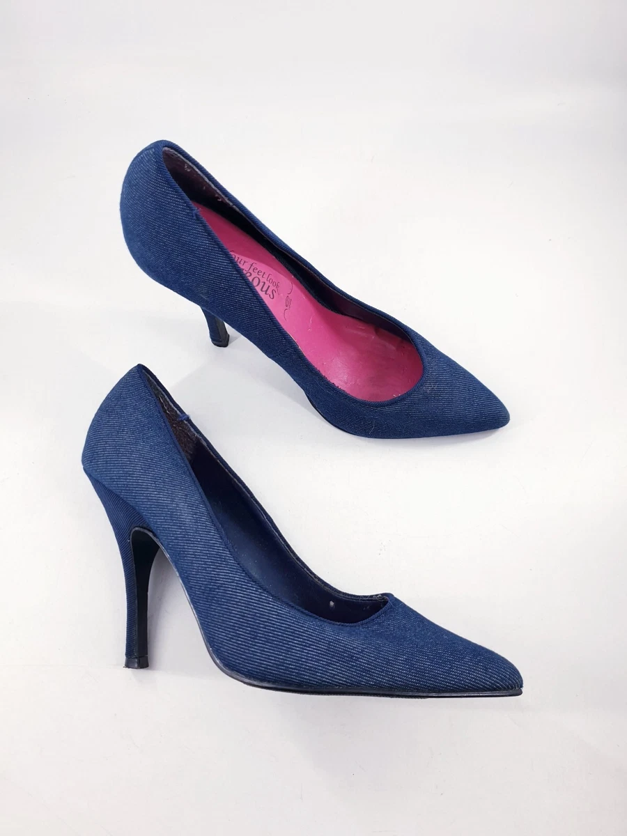 New look blue court shoes sales