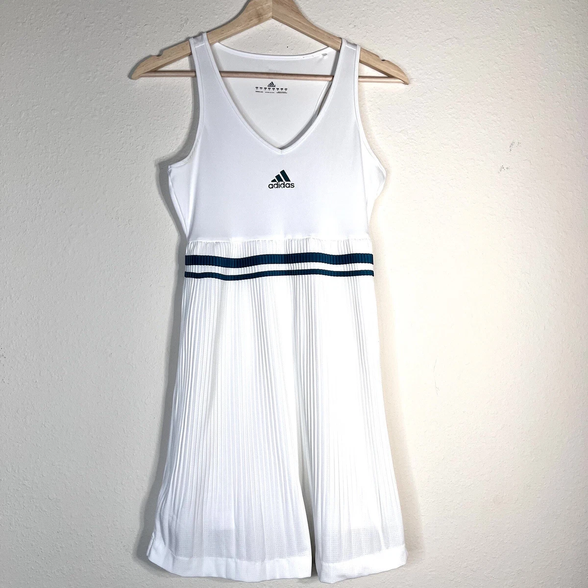 energie dek Alternatief voorstel Adidas Adipure Wimbledon Retro V-neck Tennis Dress Size S | eBay