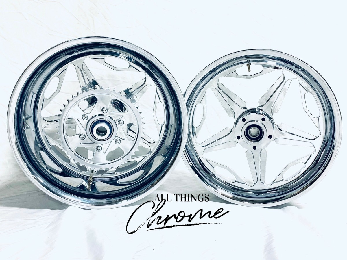 ◆ニャム◆ 14x7 Rev 72 Cross Lace All Black + Chrome Nip & Hub Lowrider