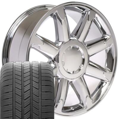 OEW Fits 20'' Chrome Denali Wheels Tires Rims GMC Chevy Cadillac