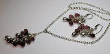 Stunning 925 Sterling Silver Y-drop Chain Necklace & Earring Set Teardrop 441