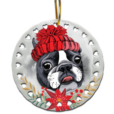 French Bulldog Ornament- Dog lover gifts-Christmas Tree Ornament -UV Print