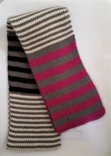Vera Bradley Canterberry Magenta Striped Knit Scarf Muffler Sweater Rectangular
