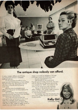 1969 Vintage Print Ad Kelly Girl The antique shop nobody can afford Staffing
