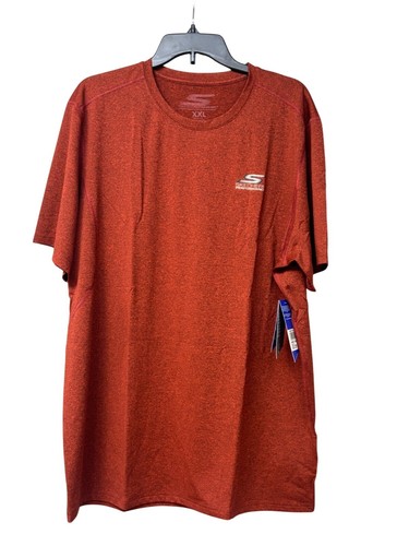 This Skechers Men's Performance Sprint II SS T-shirt, Brick Orange Heather, 2XL - 第 1/10 張圖片