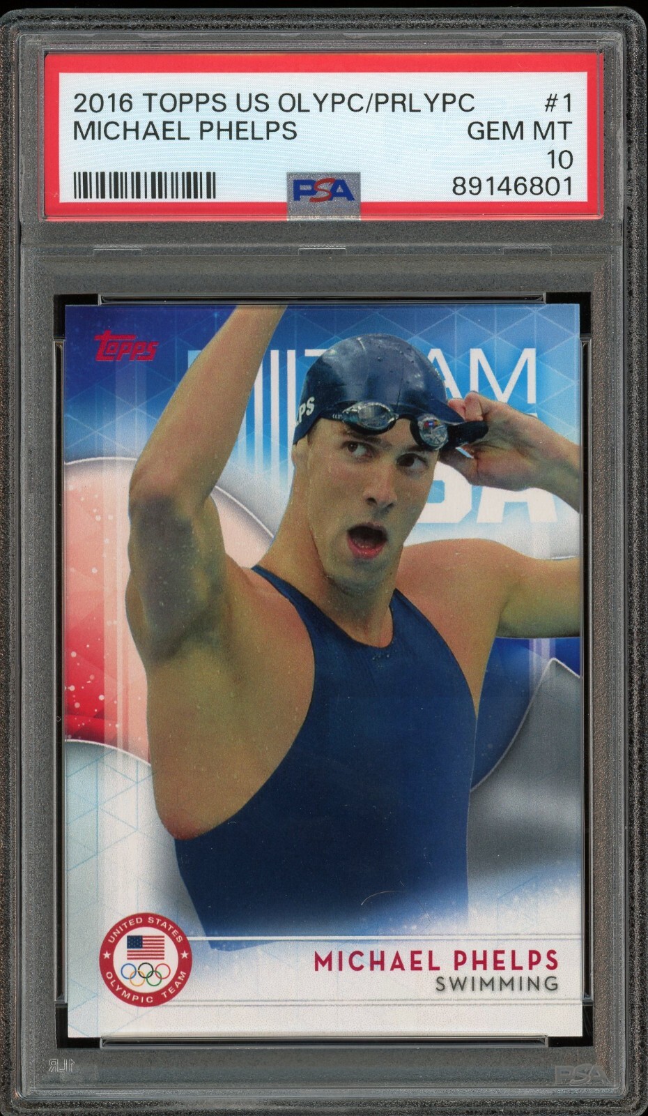 2016 Topps USA Olympics #1 - MICHAEL PHELPS - PSA 10