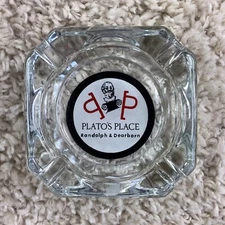 Randolph & Dearborn Plato's Place glass ashtray