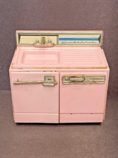 VINTAGE 1950s JAPAN TIN LITHO ELECTRIC DOLLHOUSE PINK SINK  DISHWASHER OR OVEN