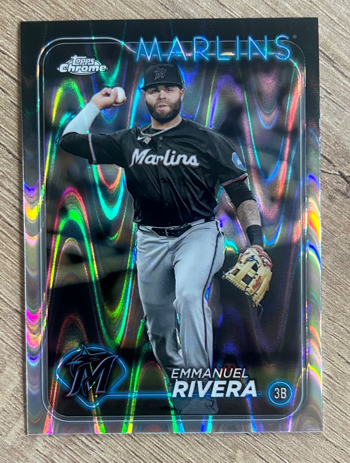 2024 Topps Chrome Update RayWave Refractor #USC181 Emmanuel Rivera Miami Marlins