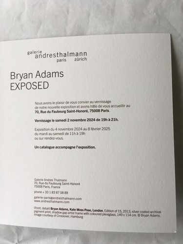 Kate Moss - Pose 2013 by Bryan Adams Invitation Exhibition Showcard Art - Picture 3 of 4
