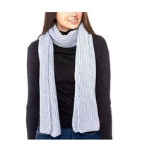 New Style & Co Solid Ribbed Muffler Scarf metallic grey.