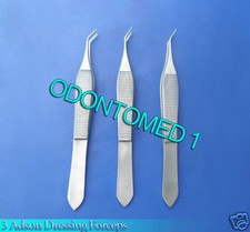 3 Adson Dressing Forceps Angled Surgical Instrumens
