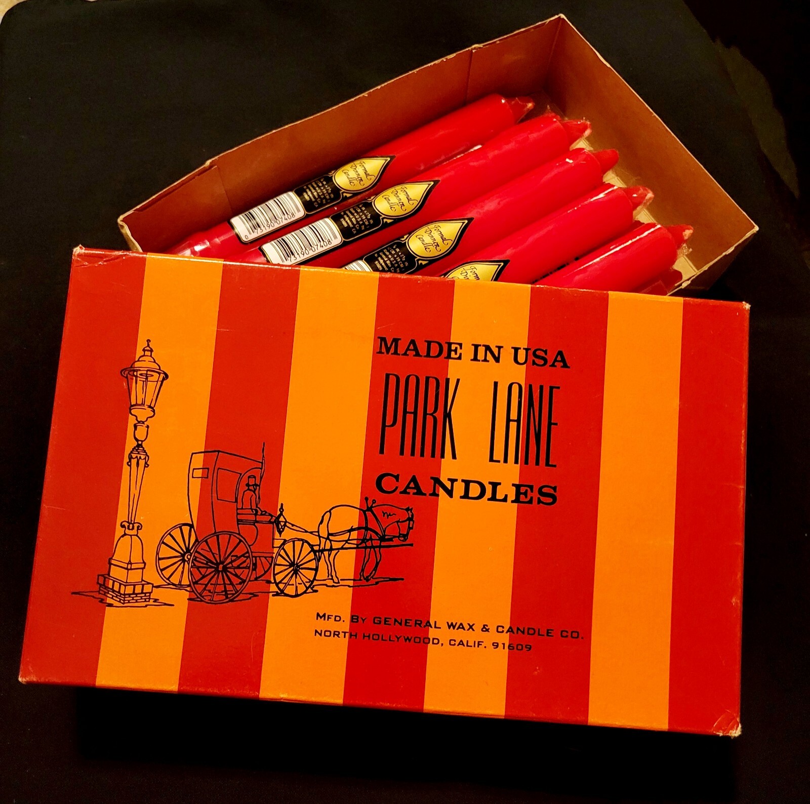 Candles Park Lane Tapers Red Formal Dinner Candles Set of Ten Original Box-image
