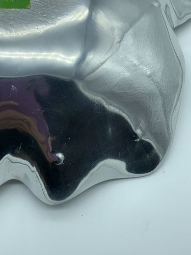 Mariposa Brillante 1997 Mexico Polished Aluminum Wave Beaded Pearl Serving Bowl - Picture 8 of 9