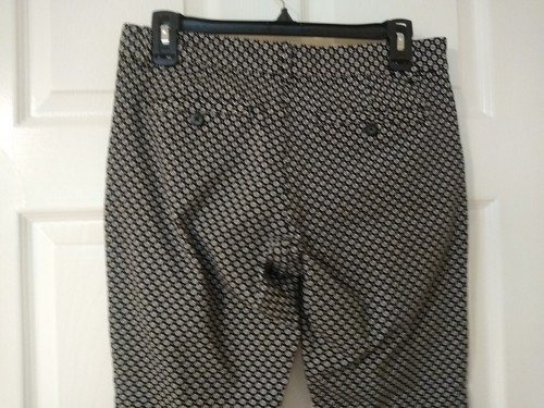 Gap Women's Slim City Crop/Ankle Pants Size 8R Black/Wh/Tan (T009K) - Picture 4 of 9