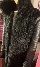 U.n.e Japanese Rabbit Fur With Turkey Hair Fux Leather Jacket Woman Size Xl