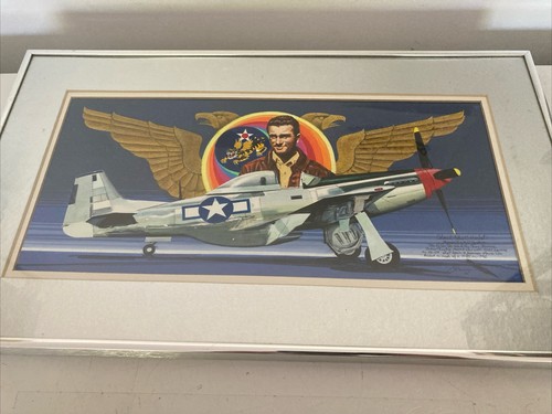 Colonel John C. Herbst P-51 Top Ace China- Tigers Original Watercolor Painting