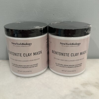 (2) New York Biology Bentonite Clay Powder Mask 1.25 lb - Deep Pore Cleanser