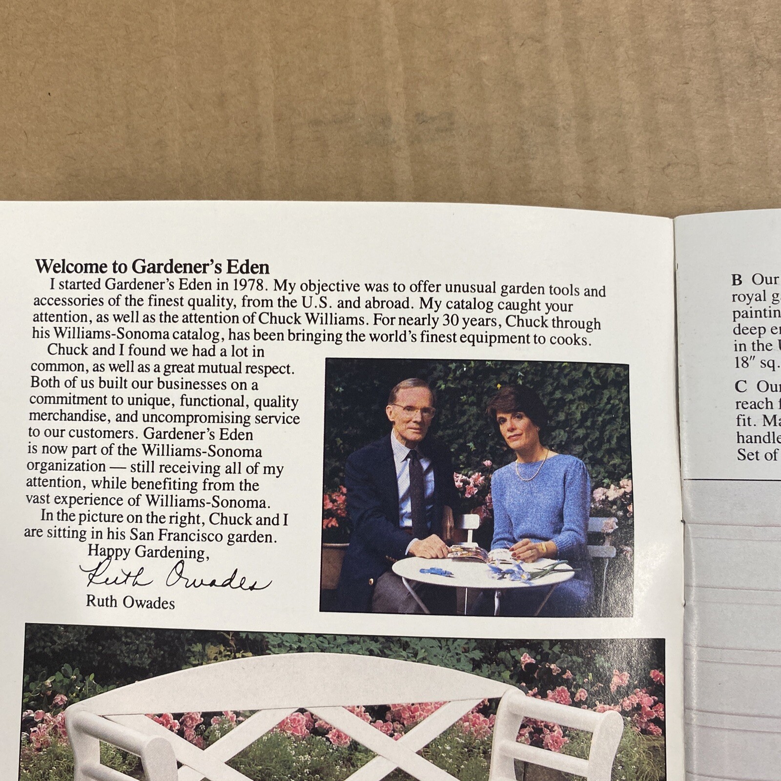 Gardener’s Eden. A Catalog for Gardeners from WilliamsSonoma. Spring