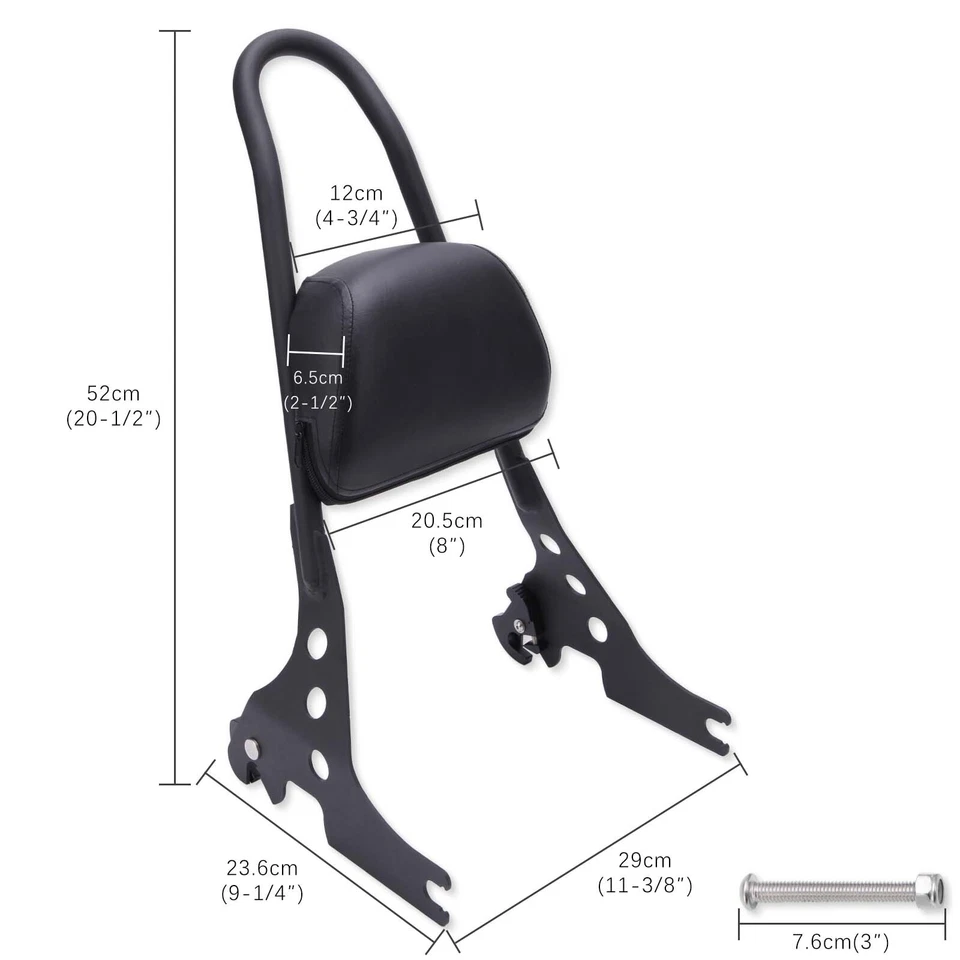Almohadilla de barra Sissy para pasajero trasero para Harley Sportster XL883 1200 hierro 48 72 personalizada Foto 2 de 4