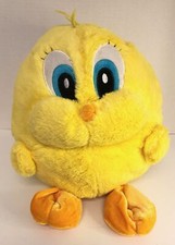 Looney Tunes BABY TWEETY BIRD 12" Plush Chubby Cheeks Round Pillow Six Flags J9