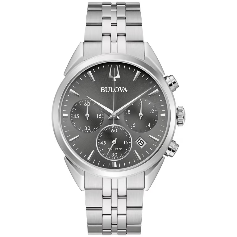 Bulova Men's Chronograph Calendar Silver Quartz High