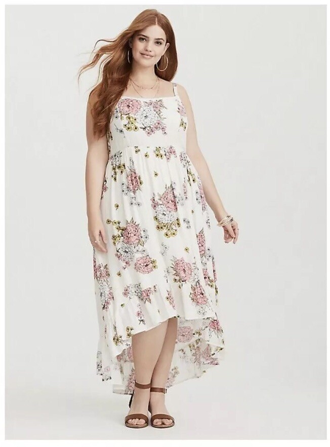 torrid white floral maxi dress TORRID IVORY FLORAL MAXI DRESS SIZE OX (12) NWT SOLD OUT!