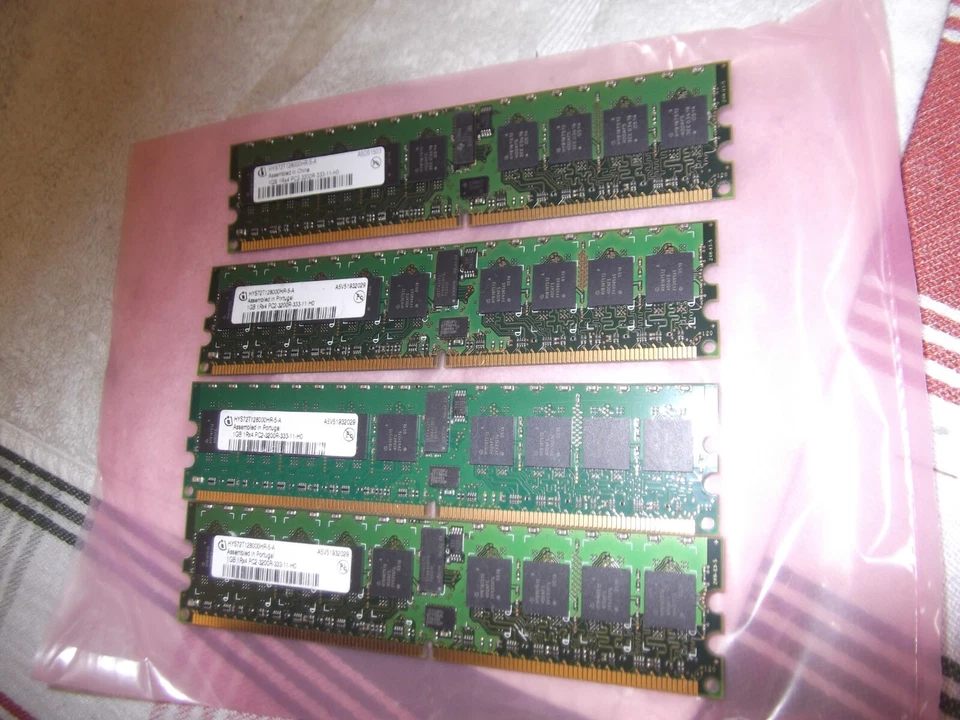LOT OF4 HYS72T128000HR-5-A Dell Infineon 1GB DDR2 PC2-3200R-333HO TOTAL 4GB - Image 4 of 4
