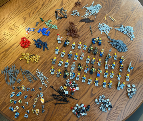 Lot Of 49 LEGO Castle/Kingdom/Fantasy Knights Minifigures and MANY accessories