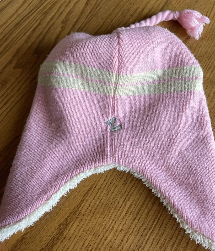 Sombrero de hockey de invierno salvaje MN con borlas rosa, blanco niños talla única. Halloween Foto 3 de 4