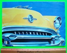 1955 OLDSMOBILE BIG COLOR FOLDER / POSTER BROCHURE Super 88 CONVERTIBLES Xlnt