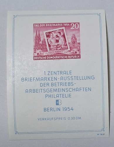 DDR 1954 Block 10 Tag der Briefmarke postfrisch