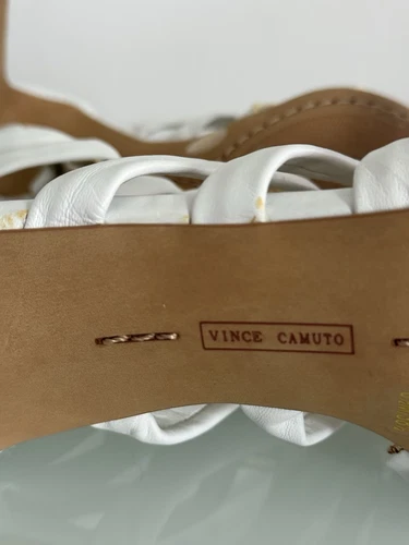 Vince Camuto Women's White/Gold Caged Gladiator Dress Stiletto/Heels Size: 8 1/2 - Imagen 11 de 15