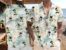 Disney Mickey Surf Beach Surfboard Classic Tropical Summer Vibe Hawaiian Shirt