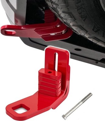 Red Steel Rear Tow Hooks Recovery Points Fit 24-25 Land Cruiser GX550 4Runner