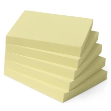 Amazon Basics Square Sticky Notes, Self-Stick Pads, Pack of 5, 3 x 3 inches, Yel