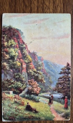 1920 Dovedale Tissington Spires Derbyshire Postkarte Raphael Tuck Oilette