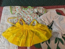 Vintage Raggedy Ann or baby doll dress, apron and bloomers